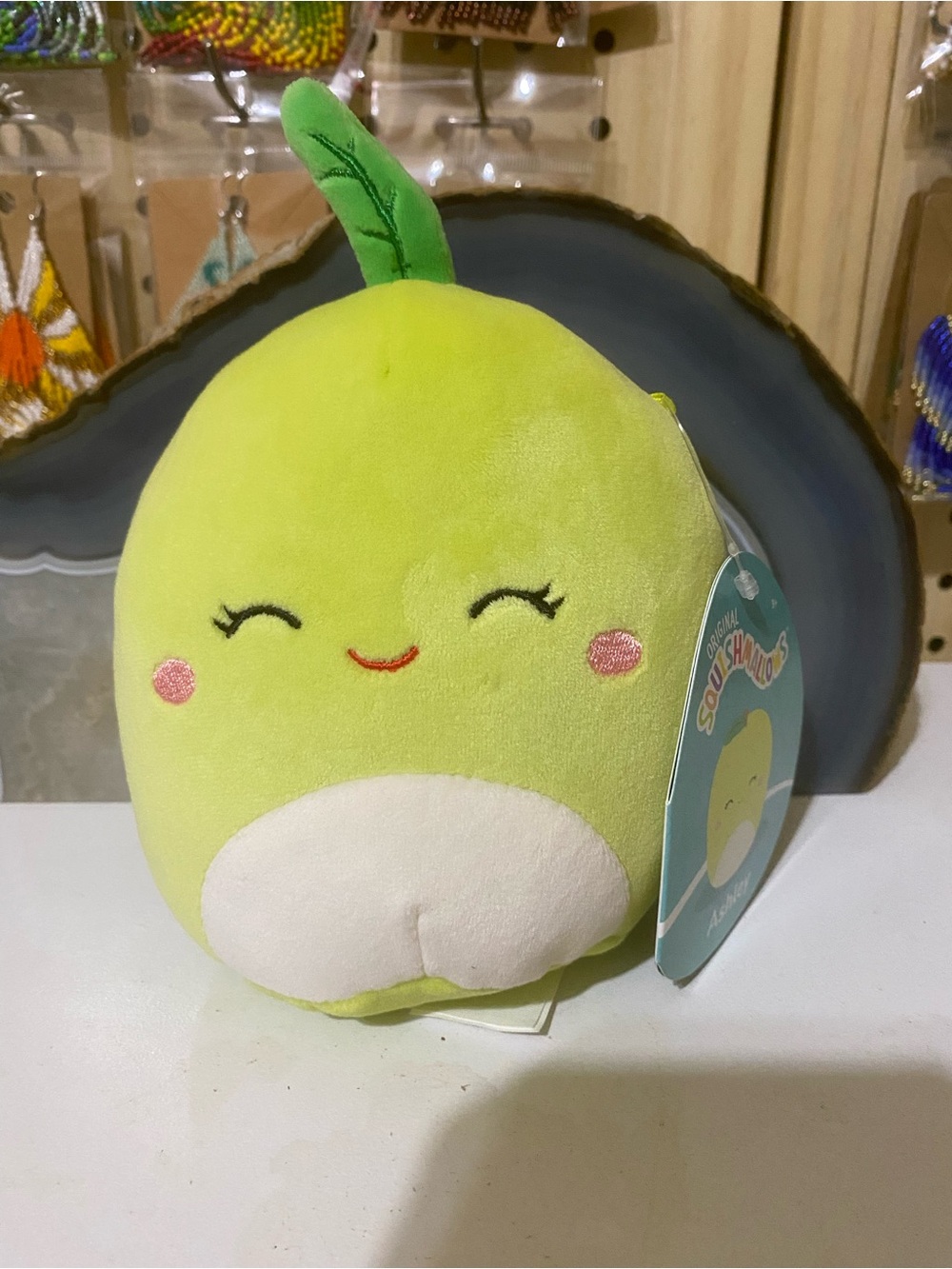 Squishmallows Ashley Green and White Pear Plush